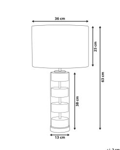 Tischlampe Gold / Weis 63 Cm Trommelform Beatton