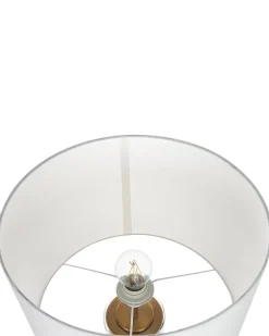 Tischlampe Gold / Weis 63 Cm Trommelform Beatton