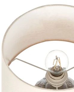 Tischlampe Grau / Beige 46 Cm Kegelform Ferrey