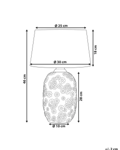 Tischlampe Grau / Beige 46 Cm Kegelform Ferrey