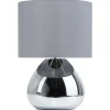 Tischlampe Grau 41 Cm Trommelform Ronava