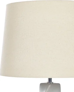 Tischlampe Grau 71 Cm Trommelform Belaya