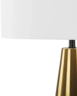Tischlampe Hellbeige / Gold 60 Cm Trommelform Sandon
