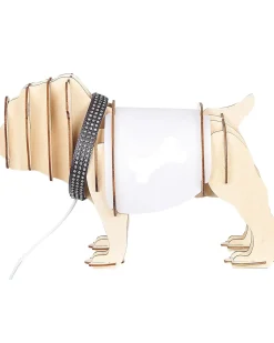 Tischlampe Heller Holzfarbton 22 Cm Hundeform Douce