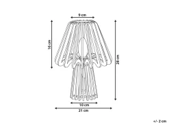 Tischlampe Heller Holzfarbton 28 Cm Kegelform Clyde