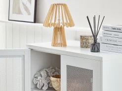 Tischlampe Heller Holzfarbton 28 Cm Kegelform Clyde