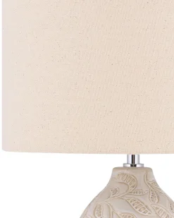 Tischlampe Keramik Beige 57 Cm Trommelform Salza