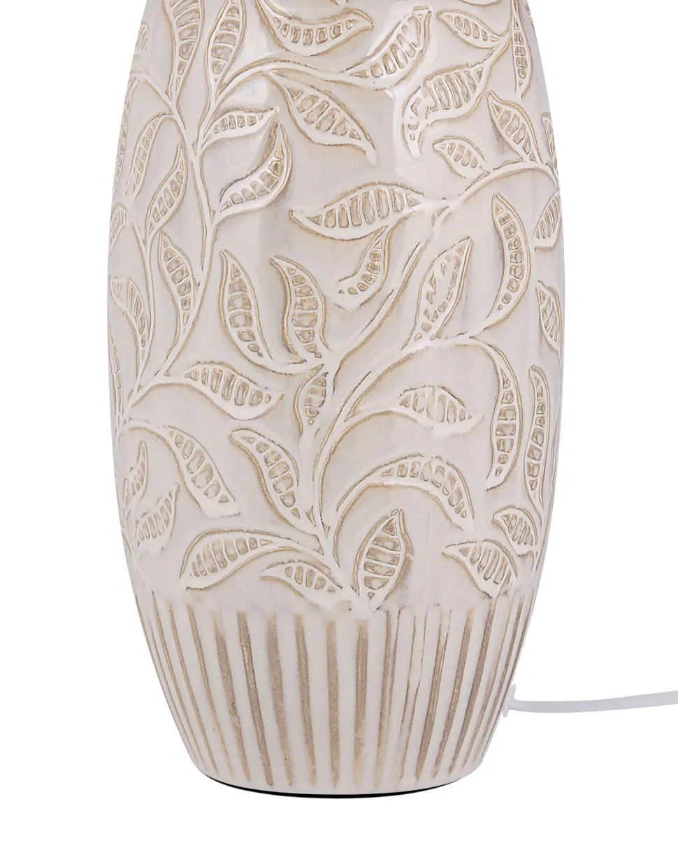 Tischlampe Keramik Beige 57 Cm Trommelform Salza