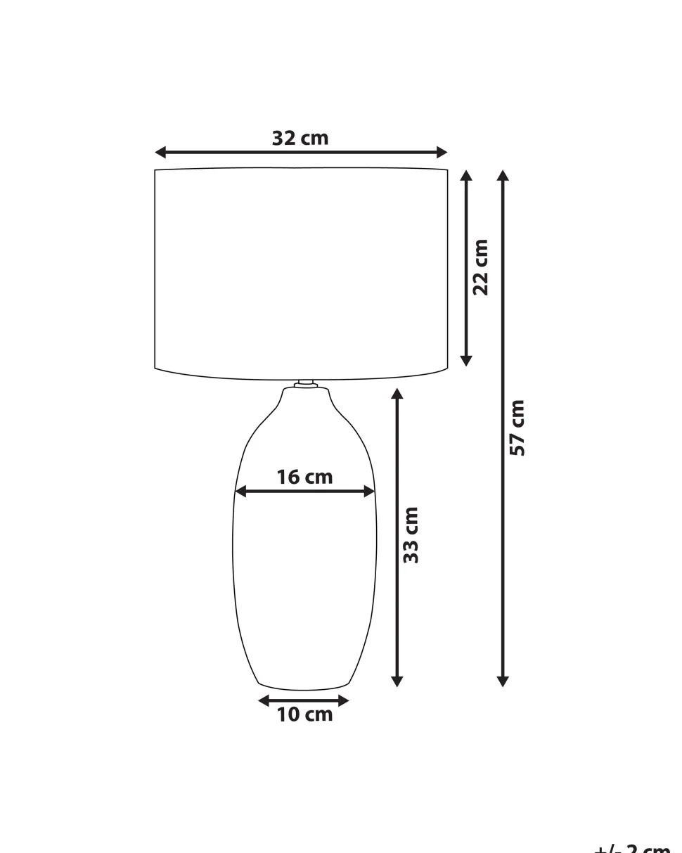 Tischlampe Keramik Beige 57 Cm Trommelform Salza