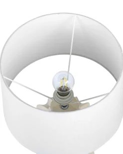 Tischlampe Keramik Beige 46 Cm Trommelfrom Malabuka
