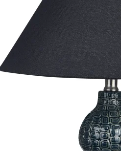 Tischlampe Keramik Dunkelblau/Schwarz 60 Cm Matina