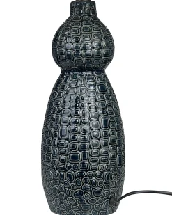 Tischlampe Keramik Dunkelblau/Schwarz 60 Cm Matina