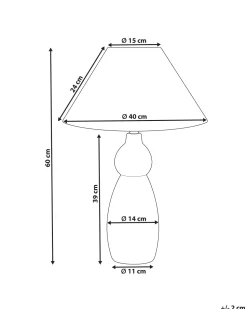 Tischlampe Keramik Dunkelblau/Schwarz 60 Cm Matina