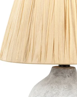 Tischlampe Keramik Grau / Naturlich 56 Cm Kegelform Matilde