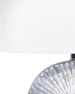 Tischlampe Keramik Grau / Weis 40 Cm Trommelform Yuna