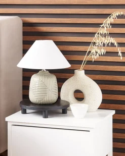 Tischlampe Keramik Grau Canelles