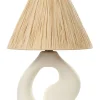 Tischlampe Keramik Naturlich / Weis 42 Cm Kegelform Barbas