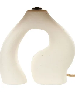 Tischlampe Keramik Naturlich / Weis 42 Cm Kegelform Barbas