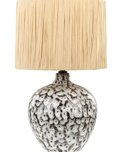 Tischlampe Keramik Schwarz-Weis 45 Cm Trommelform Yunes