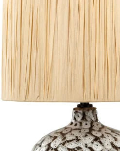 Tischlampe Keramik Schwarz-Weis 45 Cm Trommelform Yunes