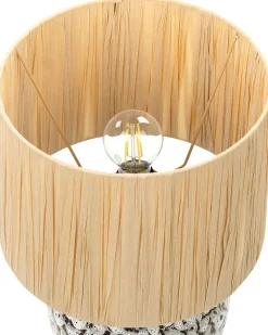 Tischlampe Keramik Schwarz-Weis 45 Cm Trommelform Yunes
