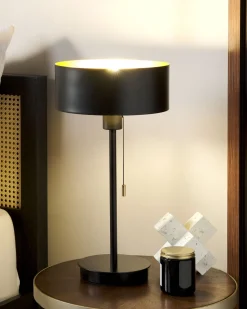 Tischlampe Metall Mit Usb-Anschluss Schwarz 47 Cm Aripo