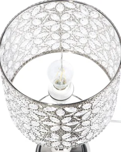 Tischlampe Nickel 58 Cm Trommelform Sajo L