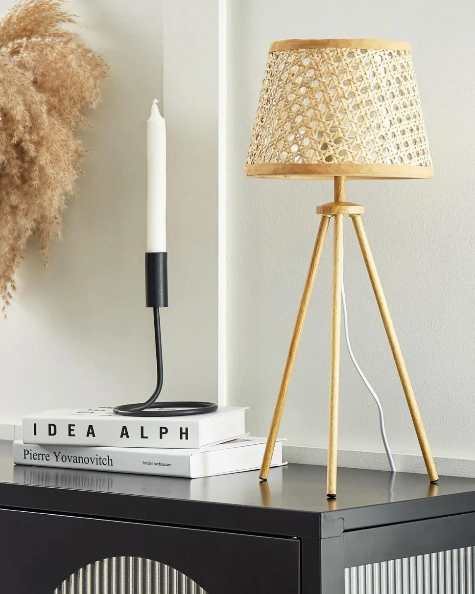 Tischlampe Rattan Naturlich Boetica
