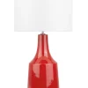 Tischlampe Rot 60 Cm Trommelform Triversa