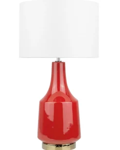 Tischlampe Rot 60 Cm Trommelform Triversa