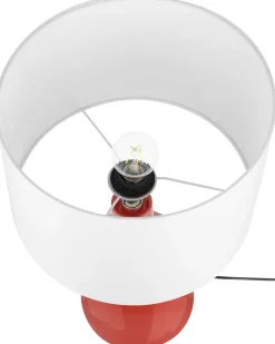 Tischlampe Rot 60 Cm Trommelform Triversa