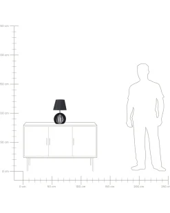 Tischlampe Schwarz 41 Cm Kegelform Samo