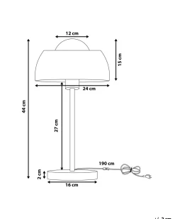 Tischlampe Schwarz 44 Cm Rund Senette