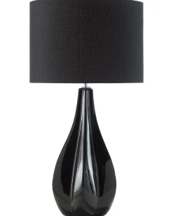 Tischlampe Schwarz 60 Cm Trommelform Santee