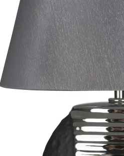 Tischlampe Schwarz / Silber 41 Cm Kegelform Esla