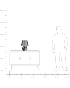Tischlampe Schwarz / Silber 41 Cm Kegelform Esla