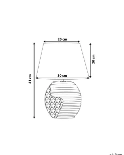 Tischlampe Schwarz / Silber 41 Cm Kegelform Esla