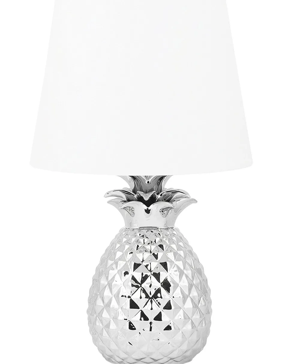 Tischlampe Silber 52 Cm Rund Pineapple