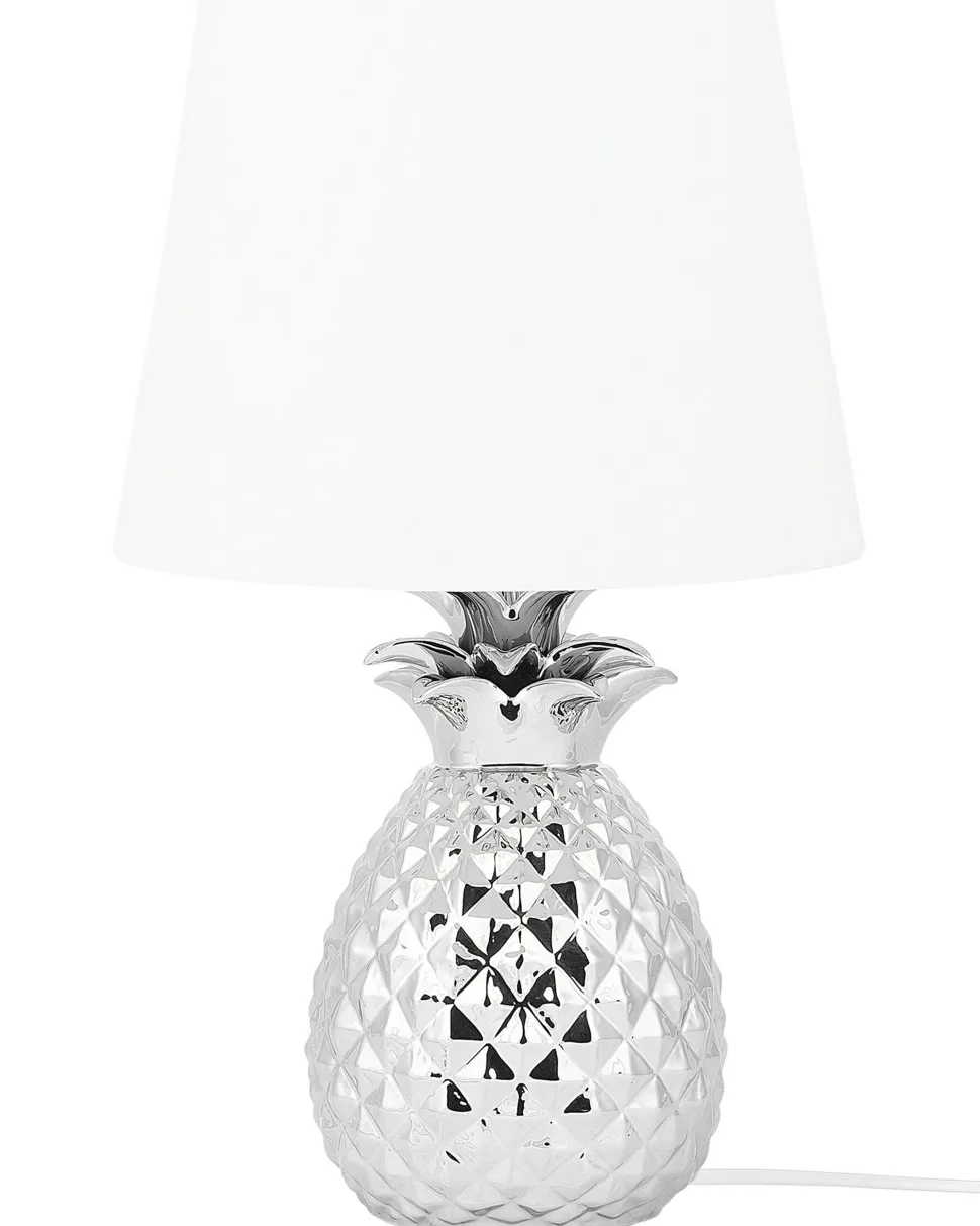 Tischlampe Silber 52 Cm Rund Pineapple