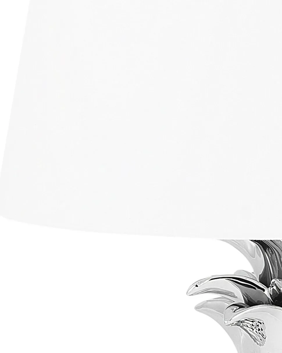 Tischlampe Silber 52 Cm Rund Pineapple