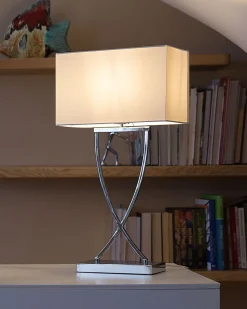 Tischlampe Weis 62 Cm Rechteckig Yasuni