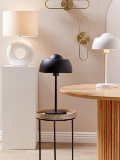 Tischlampe Weis 58 Cm Trommelform Venta