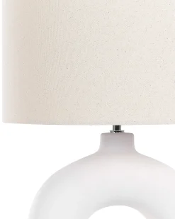 Tischlampe Weis 58 Cm Trommelform Venta