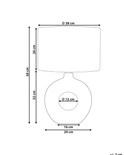 Tischlampe Weis 58 Cm Trommelform Venta