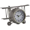 Tischuhr Silber Flugzeugsform 15 Cm Stans