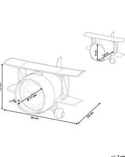 Tischuhr Silber Flugzeugsform 15 Cm Stans