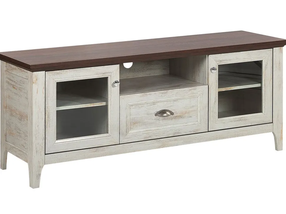 Tv-Mobel Beige / Dunkler Holzfarbton 141 X 42 X 58 Cm Medan