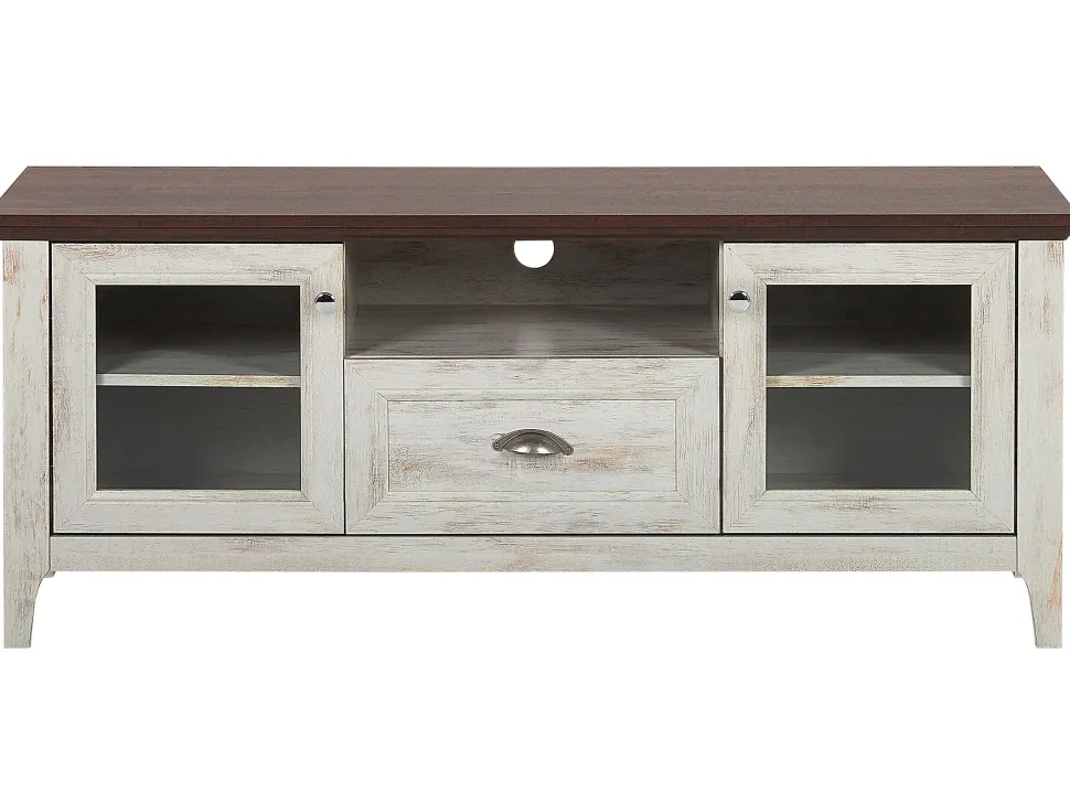 Tv-Mobel Beige / Dunkler Holzfarbton 141 X 42 X 58 Cm Medan