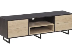 Tv-Mobel Dunkler / Heller Holzfarbton 140 X 35 X 44 Cm Maine