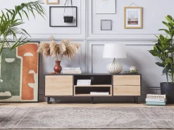 Tv-Mobel Dunkler / Heller Holzfarbton 140 X 35 X 44 Cm Maine